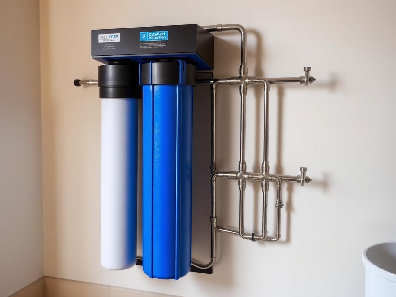 Whole-house multi-stage water filtration skid